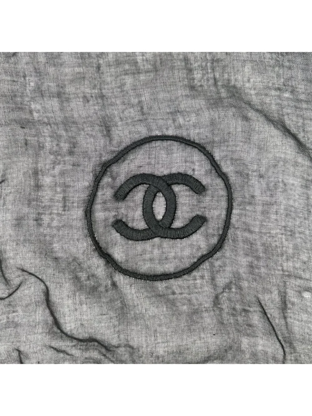 Chanel Christmas CC Logo Embroidered Cashmere Blend Shawl Scarf
